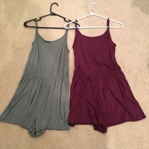 Wine and Olive rompers (selling together!)
